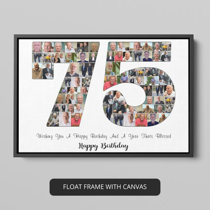 Heartfelt Custom 75th Birthday Photo Collage Gift Ideas for Mom or Dad