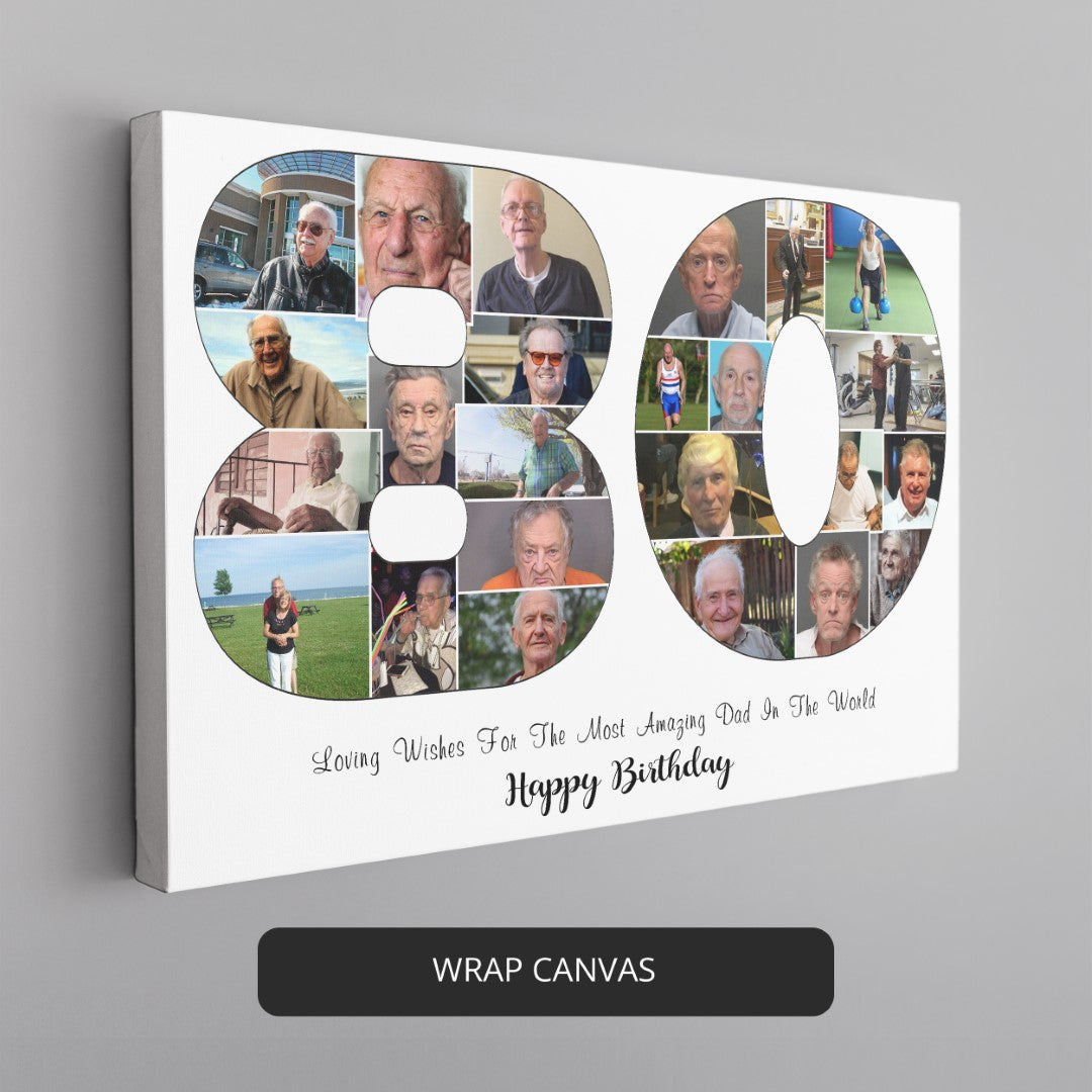Unique Personalized 80th Birthday Photo Collage Decoration Gift