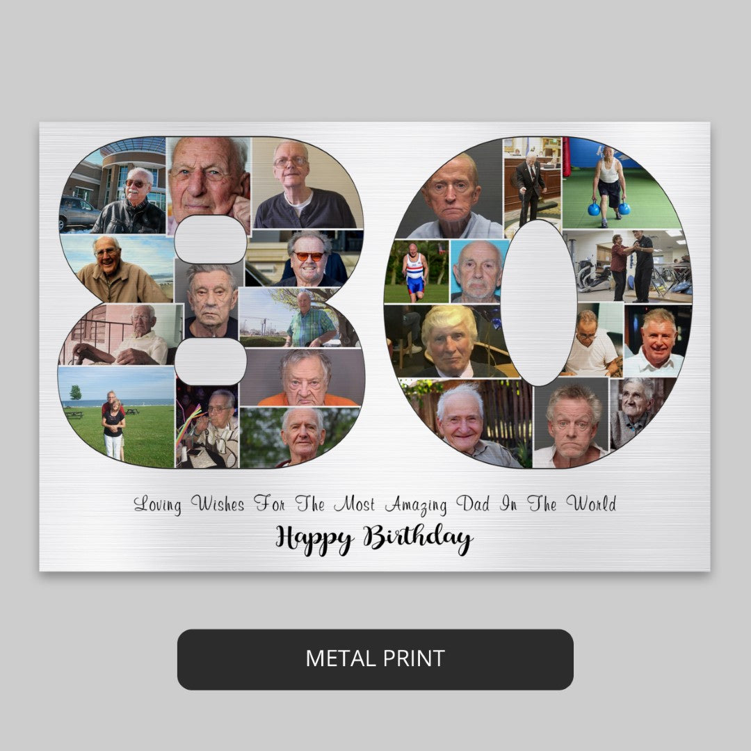 Surprise 80th Birthday Gift - Customized Photo Collage for Mom
