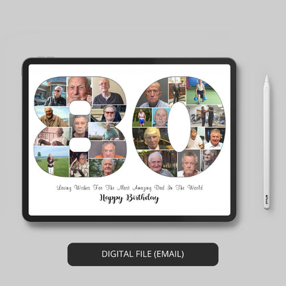 Heartwarming Custom 80th Birthday Photo Collage Surprise Gift