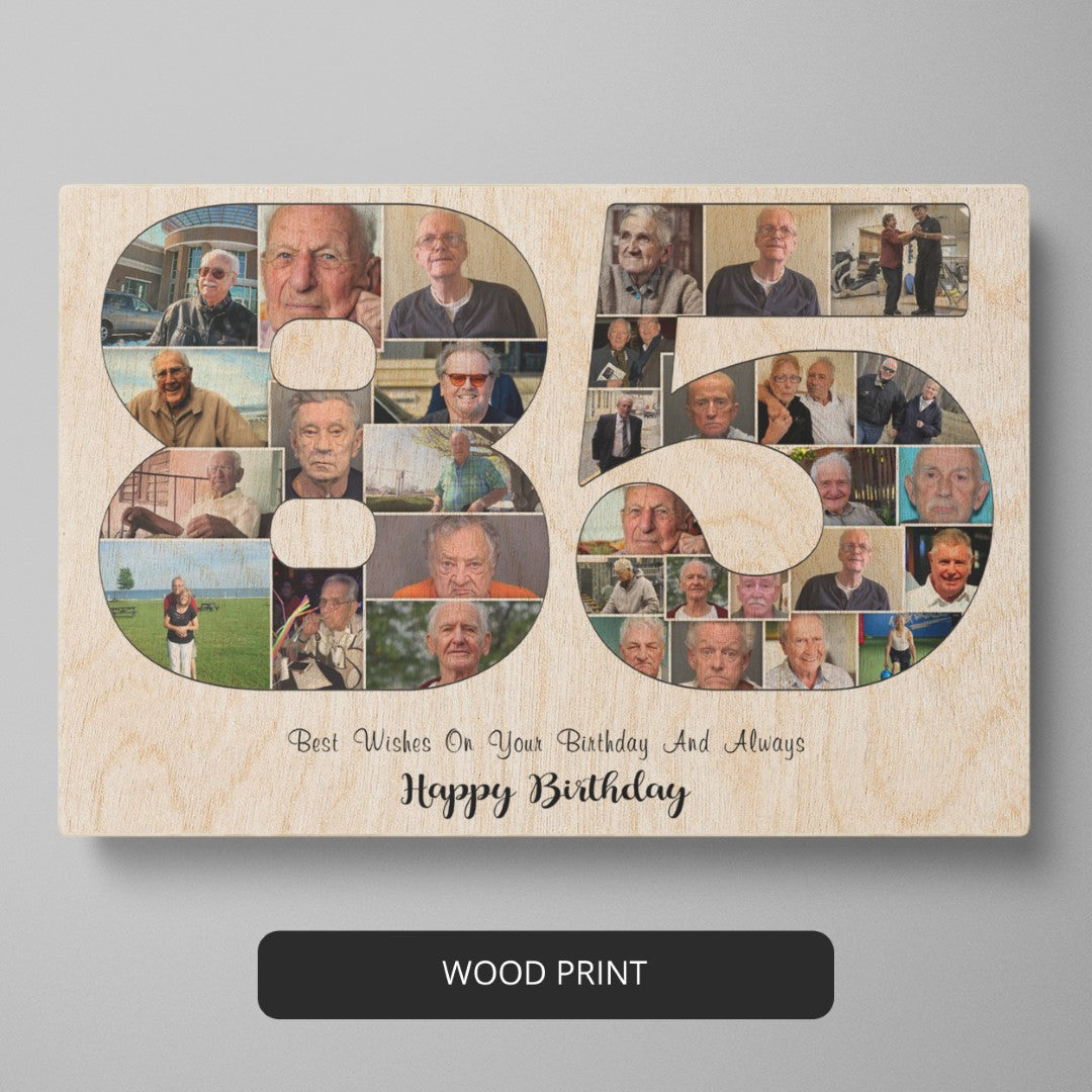Thoughtful Personalized Photo Collage Gift for Mom's 85th Birthday