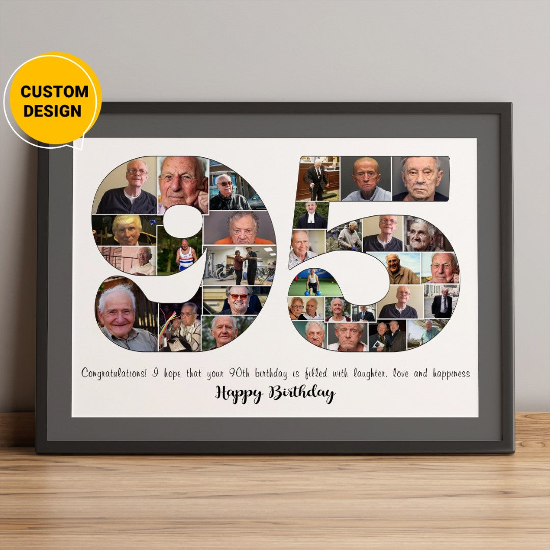 Personalized 95th Birthday Photo Collage Gift