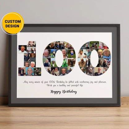 Personalized Special Photo Frame Gift for 100th Birthday - 100th Birthday Photo Frame