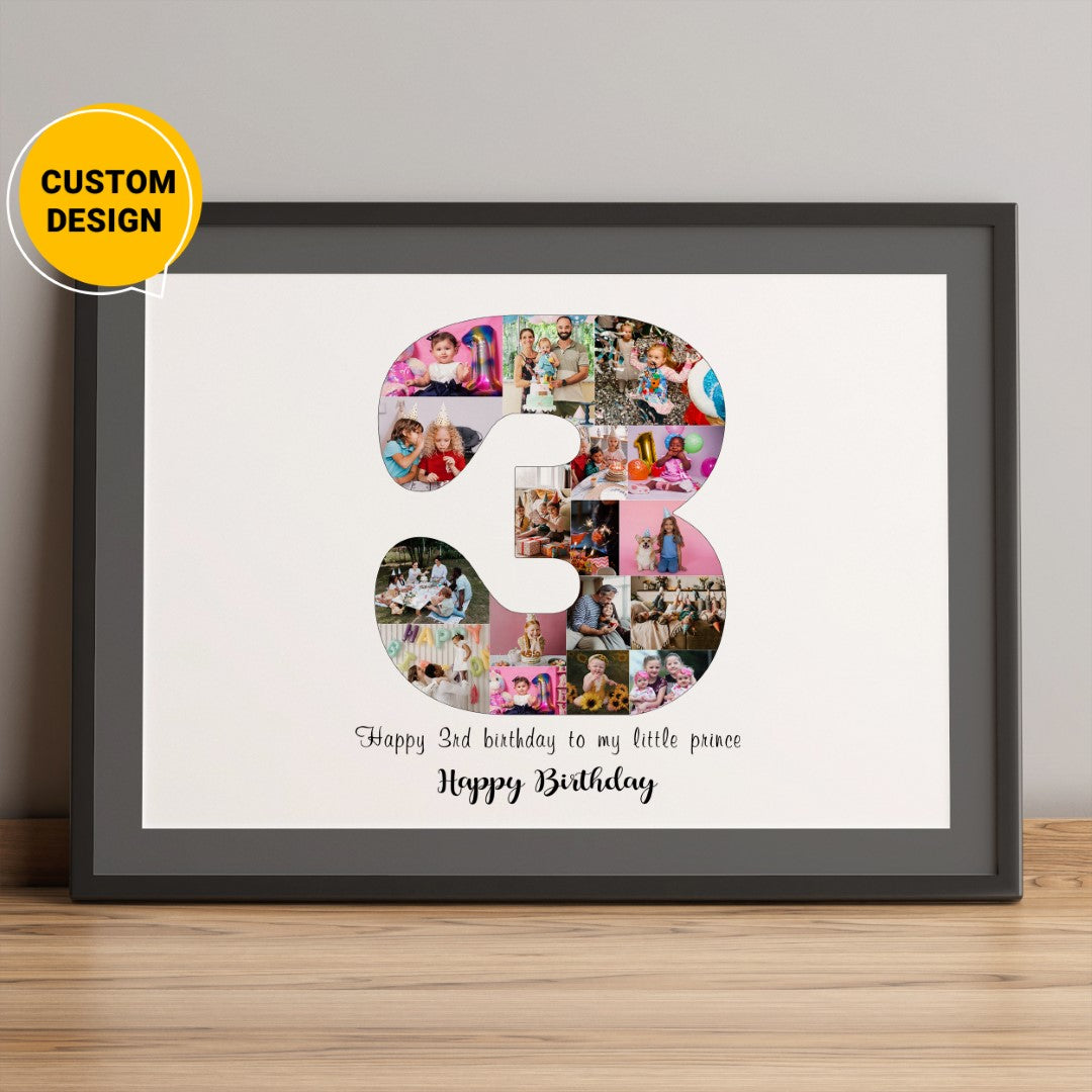 Personalized 3rd Birthday Gifts: Custom Photo Collage for a Memorable Celebration
