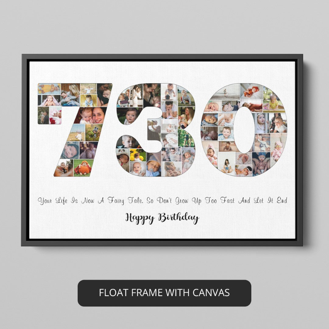 Gift Ideas for 2nd Birthday - Custom Photo Collage for Boys and Girls