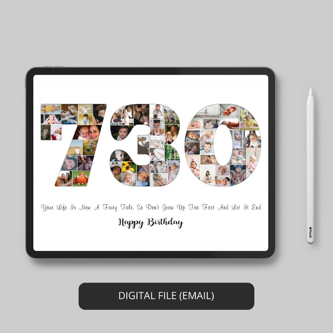 Memorable 2nd Birthday Gift for Your Daughter - Personalized Photo Collage