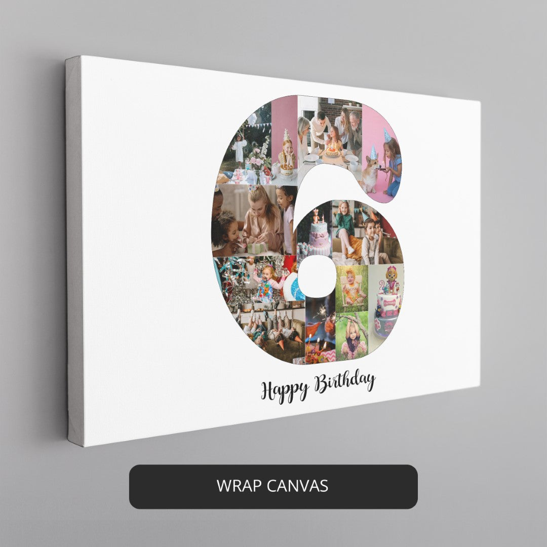 Customized Photo Collage - Thoughtful 6th Birthday Gift for Friends - Birthday Gifts for Men
