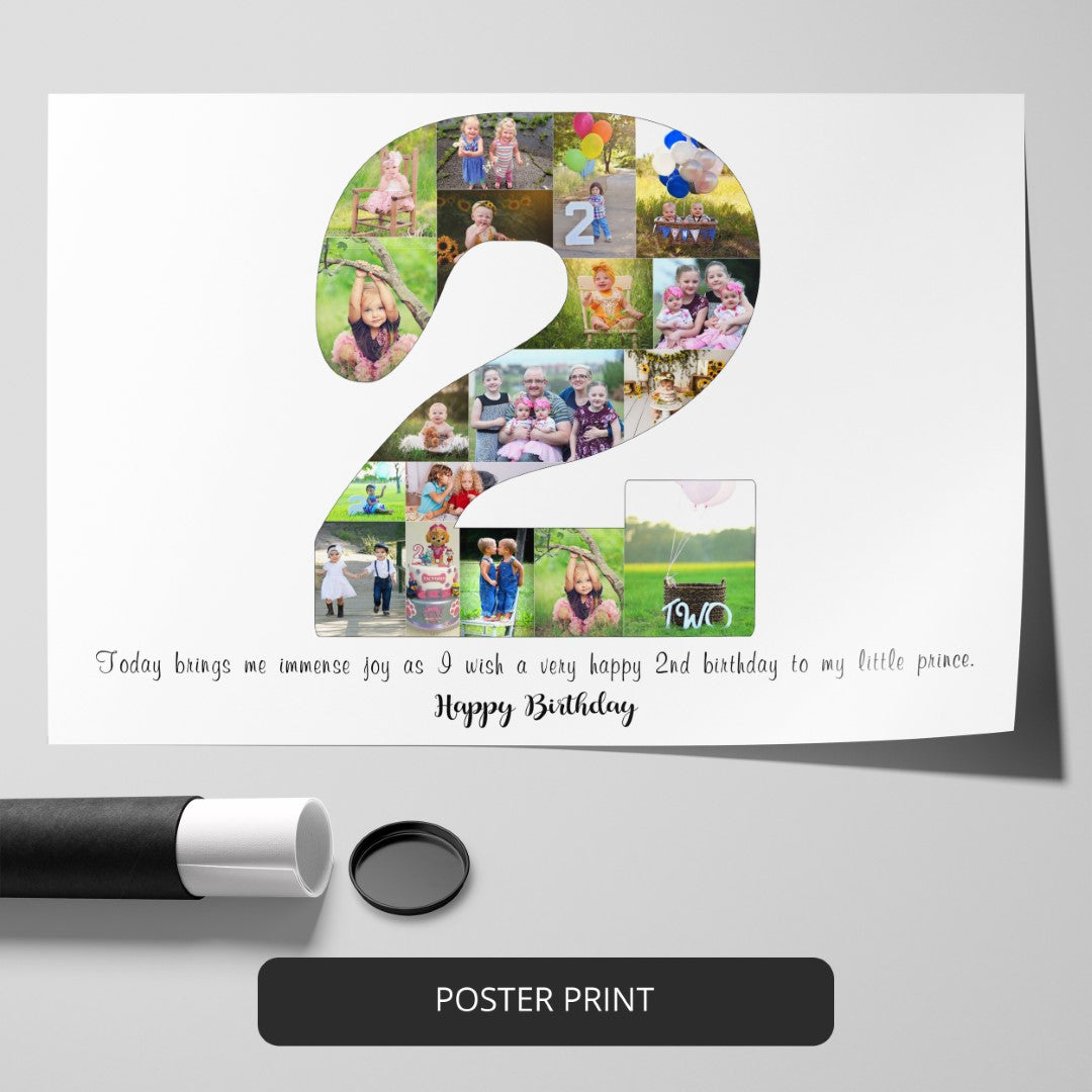 Unique 2nd Birthday Gift Ideas: Personalized Photo Collage for Boys and Girls