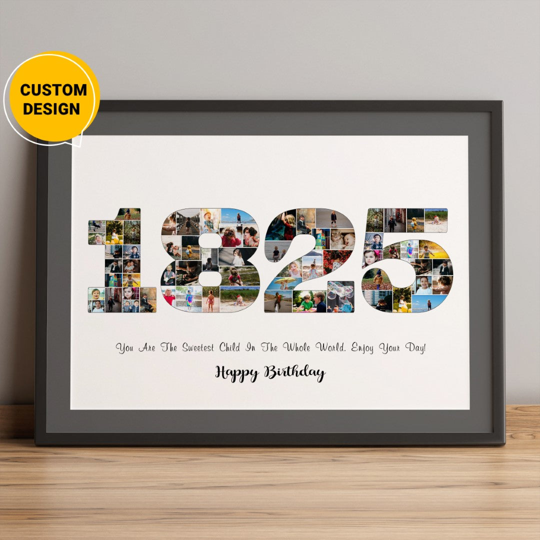Personalized Photo Collage - Unique 5th Birthday Gift for Boys and Girls