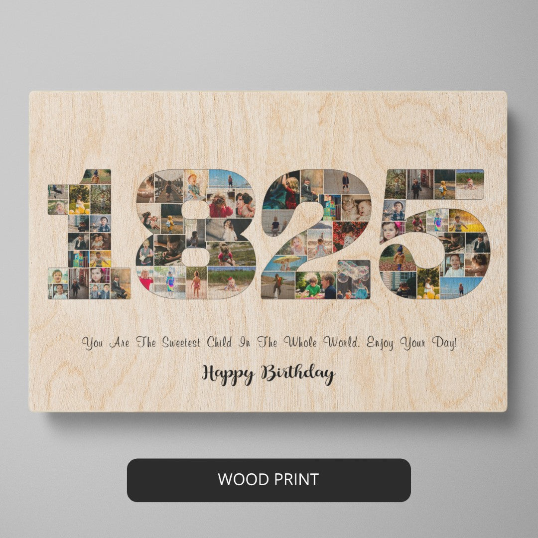 5th Birthday Gift Ideas for Boys - Personalized Photo Collage Keepsake