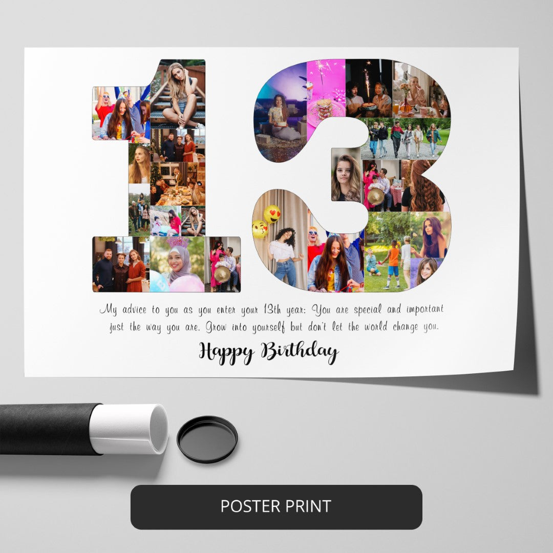 Unique 13th Birthday Gift Ideas for Girls - Personalized Photo Collage