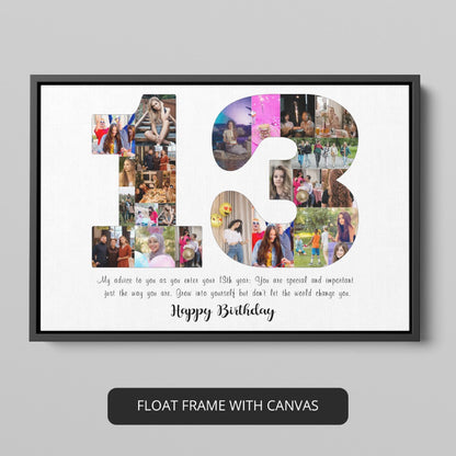 Memorable 13th Birthday Gift Ideas for Daughters - Personalized Photo Collage
