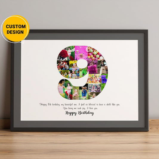 Personalized 9th Birthday Gift Ideas - Custom Photo Collage