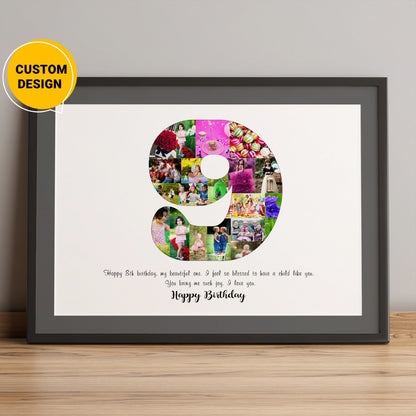 Personalized 9th Birthday Gift Ideas - Custom Photo Collage