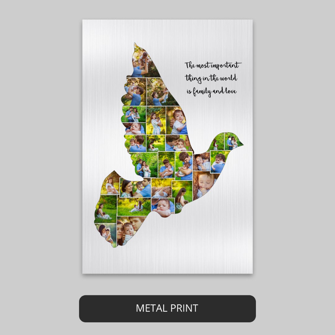 Bird Artwork - Personalized Photo Collage with Pigeon Theme