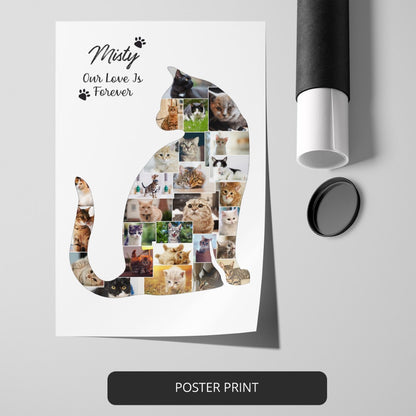 Cat Mom Gifts: Handcrafted Personalized Photo Collage - Perfect for Cat Lovers