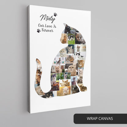 Unique Gifts for Cat Lovers: Personalized Cat Collage - Cat Wall Art with a Personal Touch