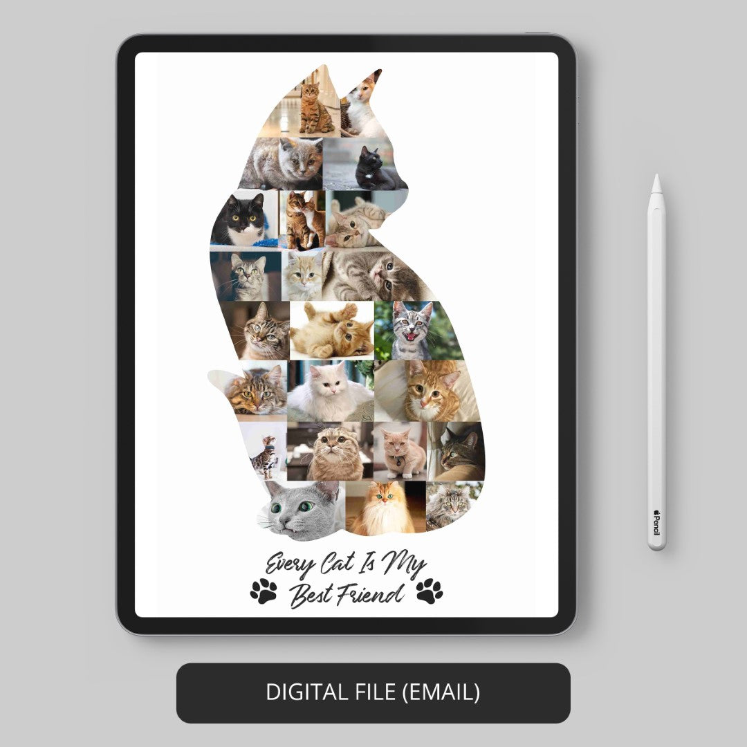 Gift Ideas for Cat Lovers: Personalized Cat Collage Art