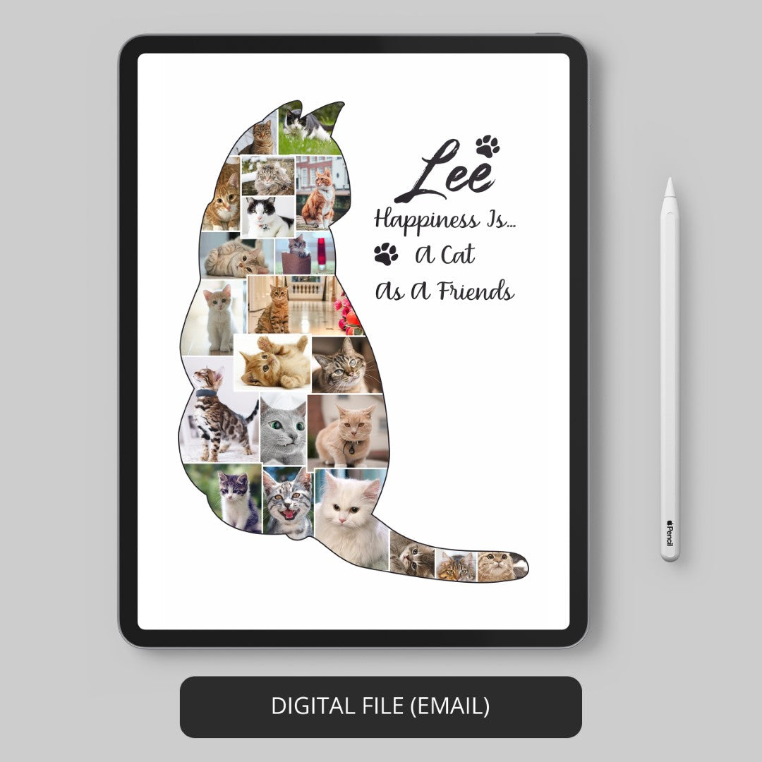 Cat Canvas Wall Art: Personalized Cat Collage for Cat Lovers