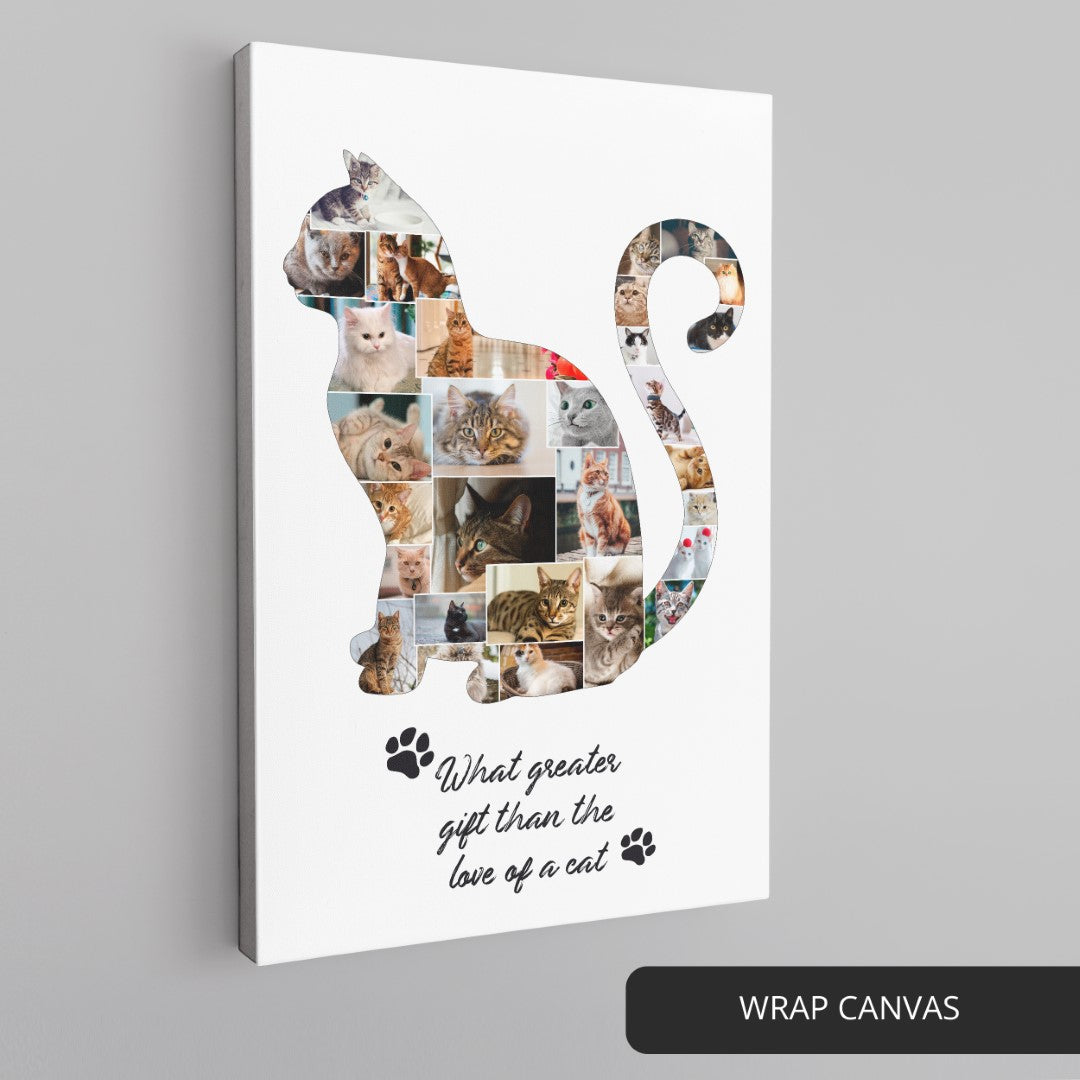 Captivating Cat Wall Art: Personalized Collage Picture Frame