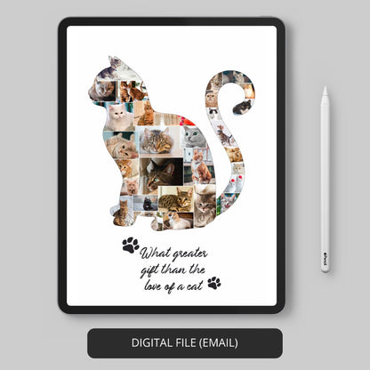 Personalized Cat Gifts: Unique Collage for Cat Lovers' Home Decor
