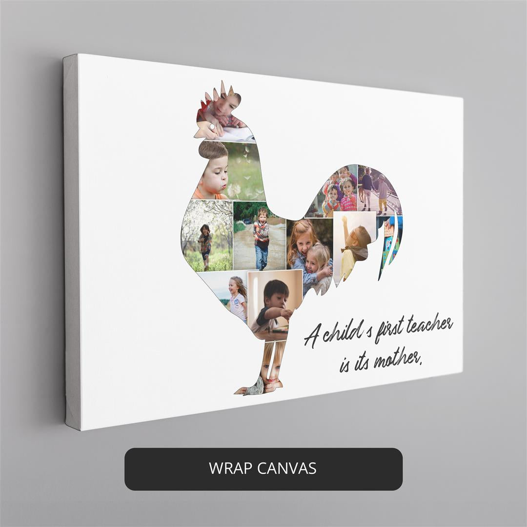 Printed Hen Pictures: Personalized Hen Wall Art and Gift for a Child