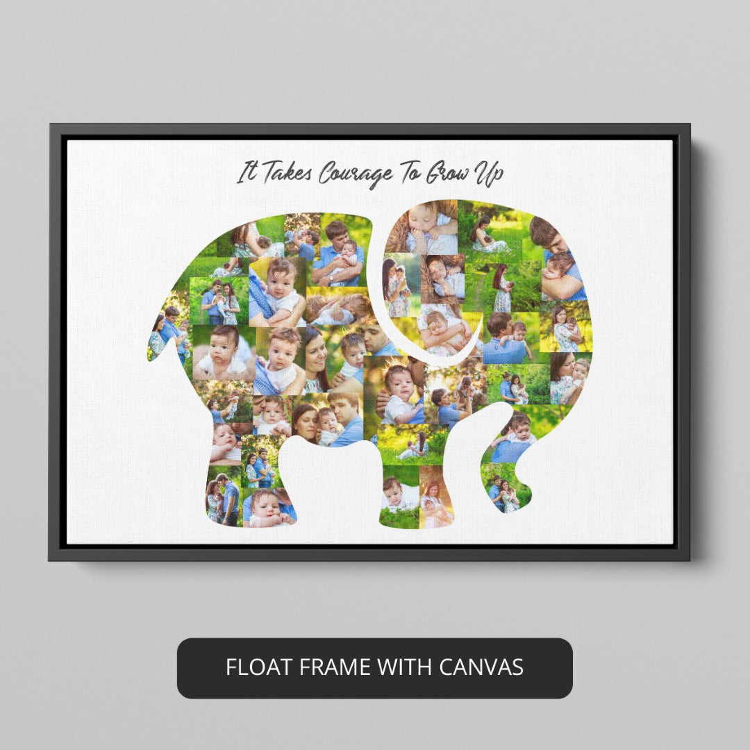 Personalized Elephant Gifts - Elephant Wall Art and Photo Collage