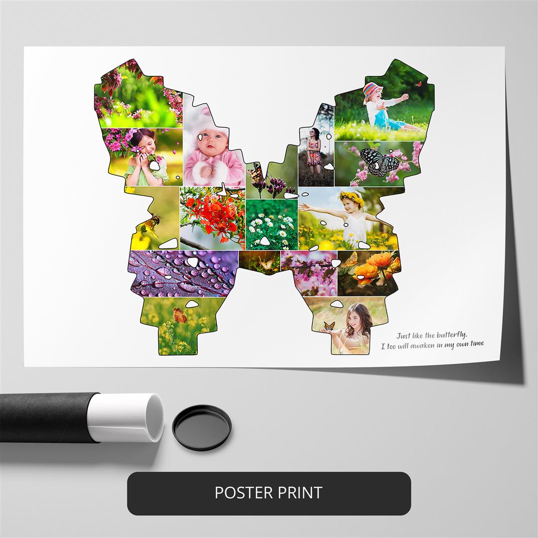 Butterfly gifts for butterfly lovers - Customized butterfly photo collage