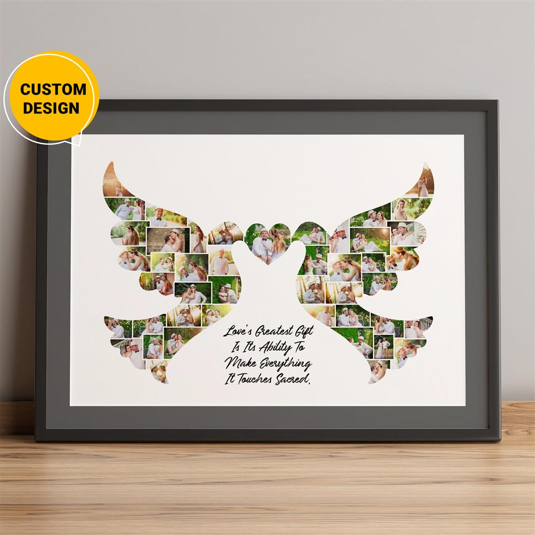 Love Birds Gift Ideas: Personalized Photo Collage for Couples