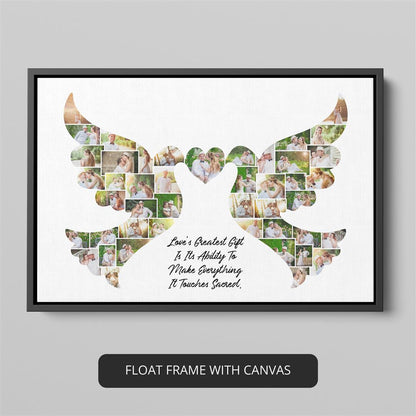 Romantic Couple Wall Art: Personalized Photo Collage for Couples