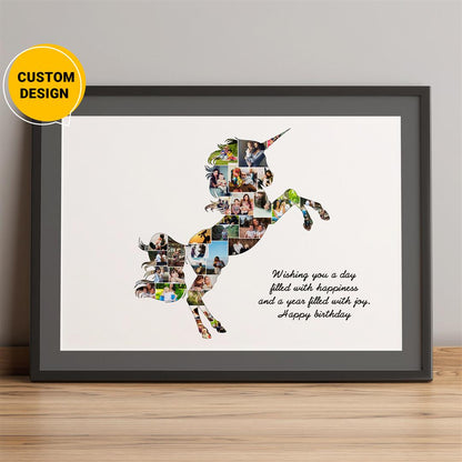 Personalized Unicorn Gifts: Custom Photo Collage for Girls