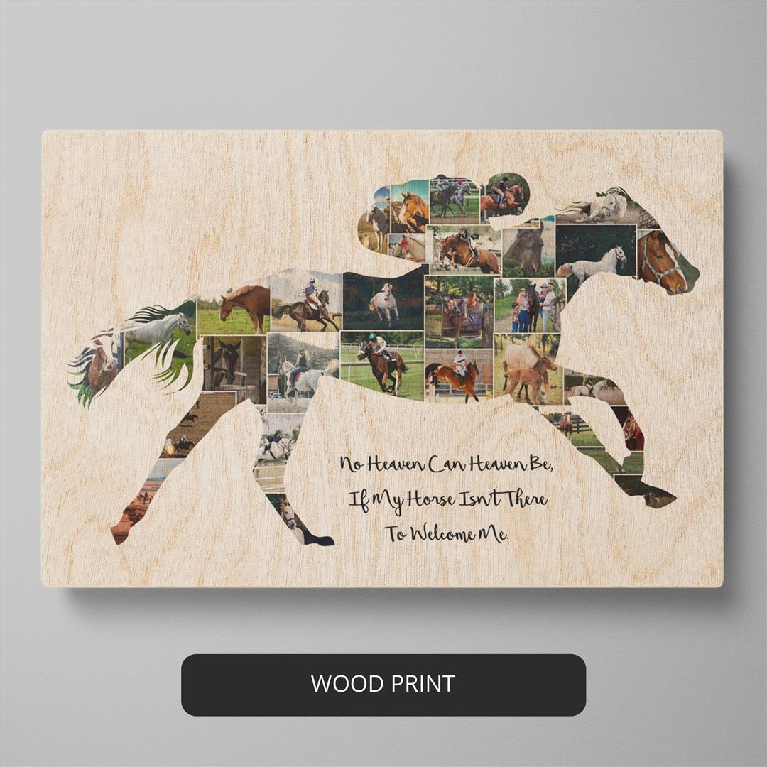 Expressive Horse Riding Art: Customized Photo Collage