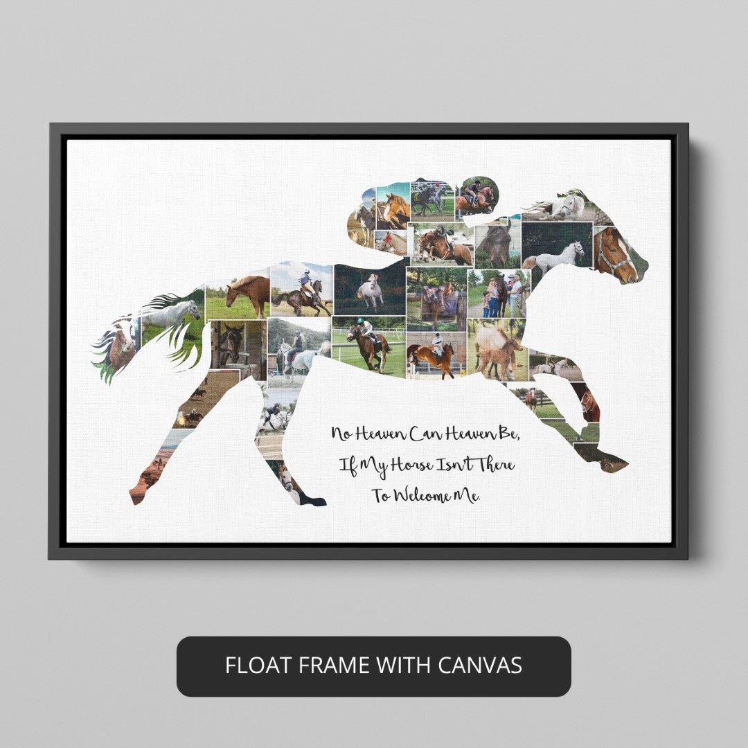 Charming Horse Riding Photo Frame: Custom Collage