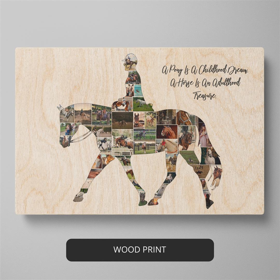 Elegant Horse Riding Theme: Showcase Your Passion with our Collage Poster