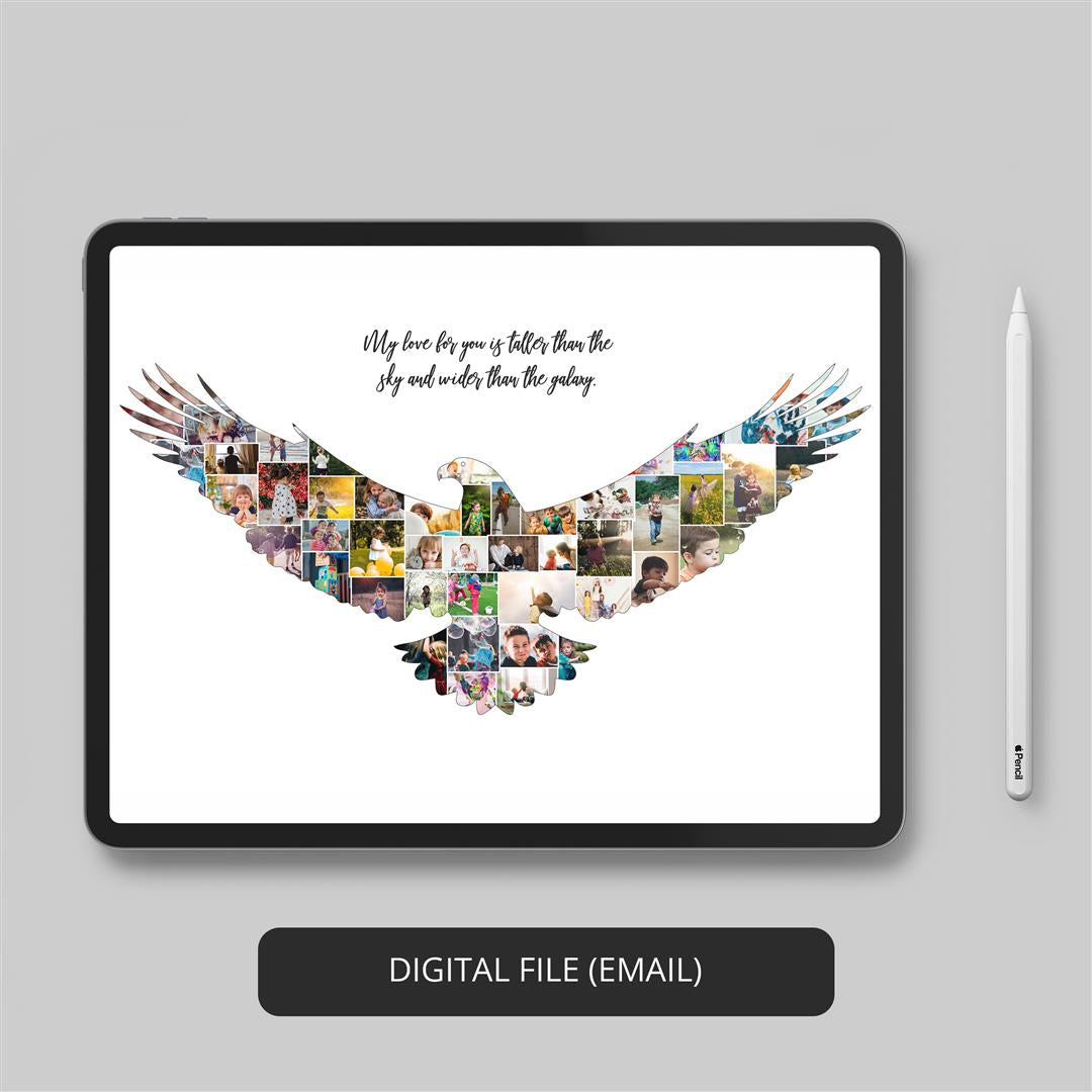 Eagle Themed Decor: Custom Photo Collage - Perfect Eagle Gift for Him