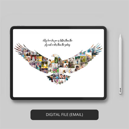 Eagle Themed Decor: Custom Photo Collage - Perfect Eagle Gift for Him