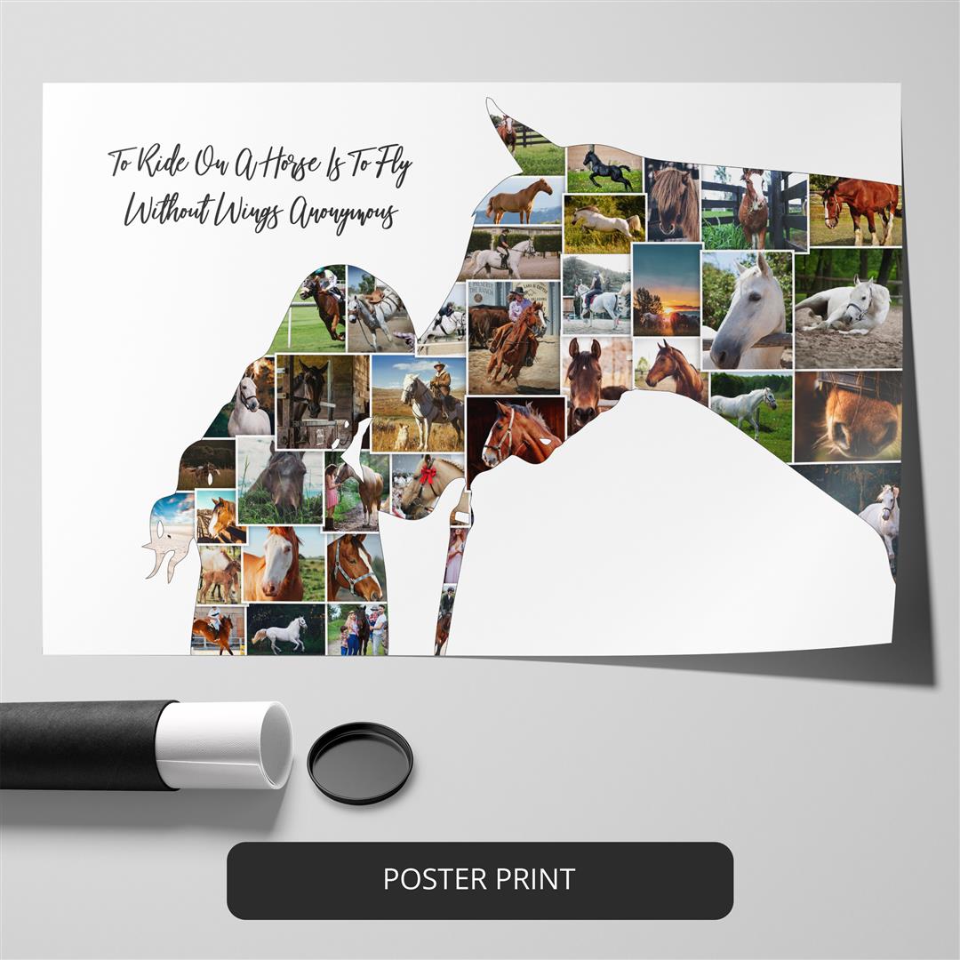 Unique Horse Gifts - Customizable Horse Collage Photo Frame