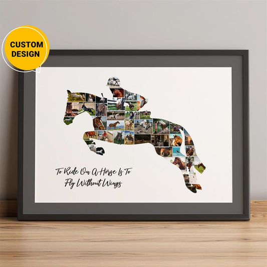 Horse Wall Art: Personalized Photo Collage - Perfect Gift for Horse Lovers