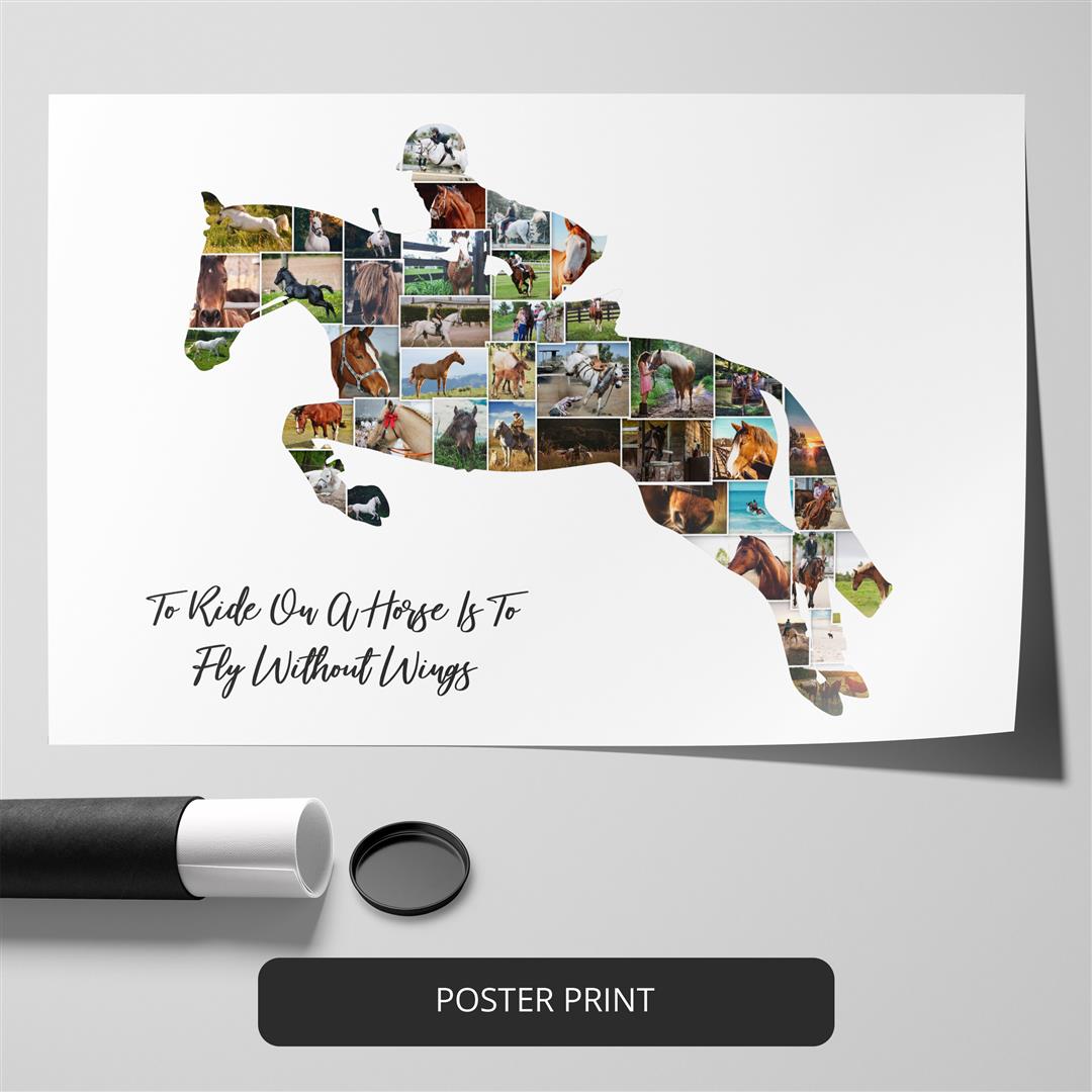Unique Horse Gifts: Personalized Horse Collage Photo Frame