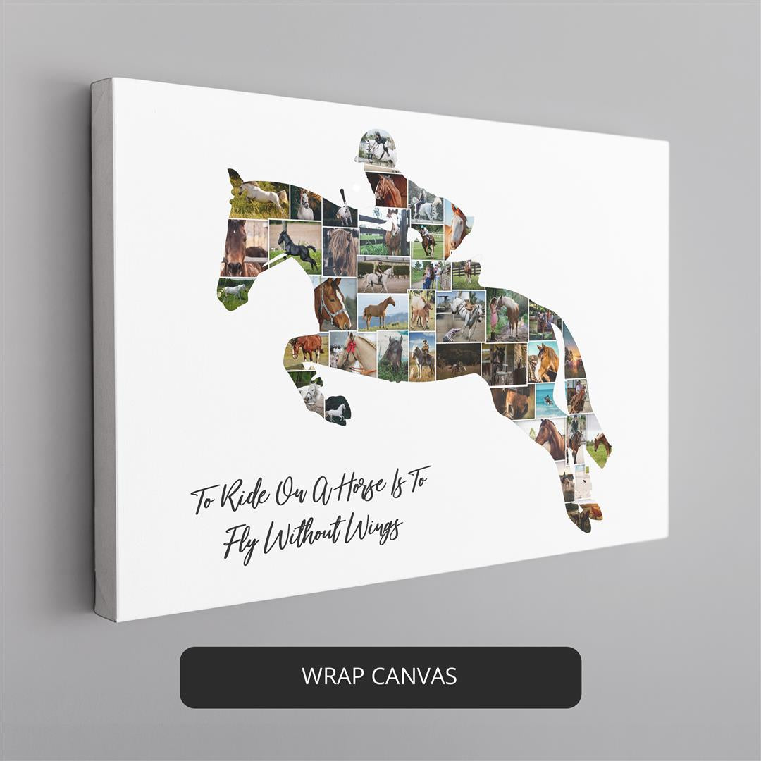 Horse Themed Gifts: Customizable Horse Wall Art Collage