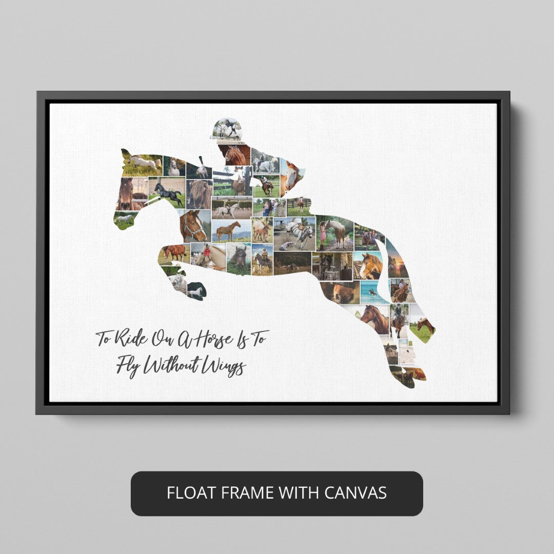 Horse Canvas Wall Art: Personalized Photo Collage - Ideal Gift for Horse Lovers