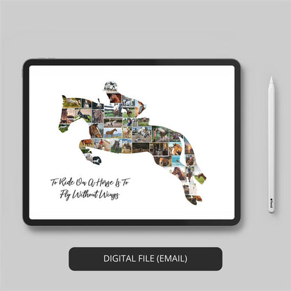 Horse Gifts: Personalized Horse Collage Photo Frame - Perfect for Horse Enthusiasts