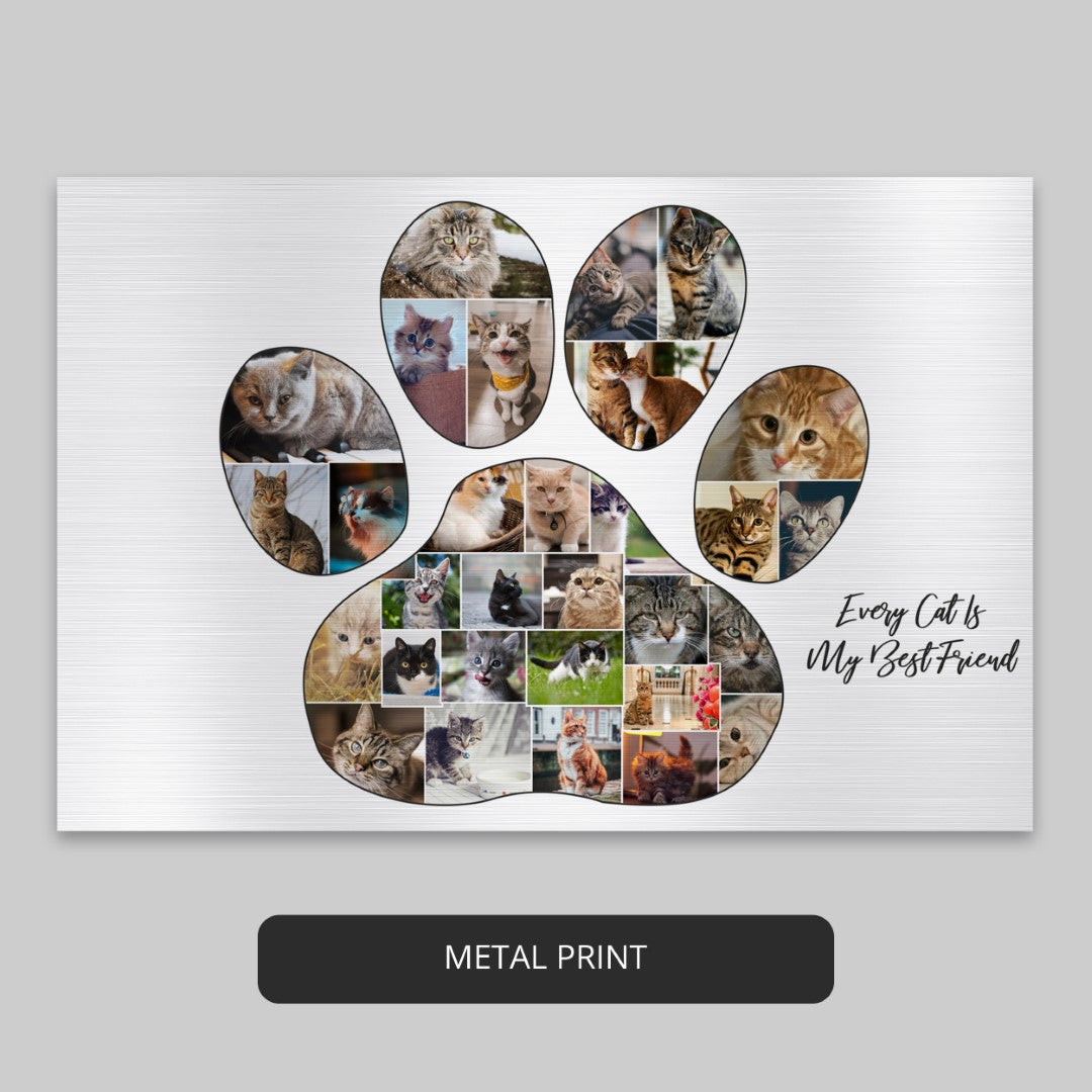 Cat Themed Gifts - Unique Personalized Cat Photo Collage Art