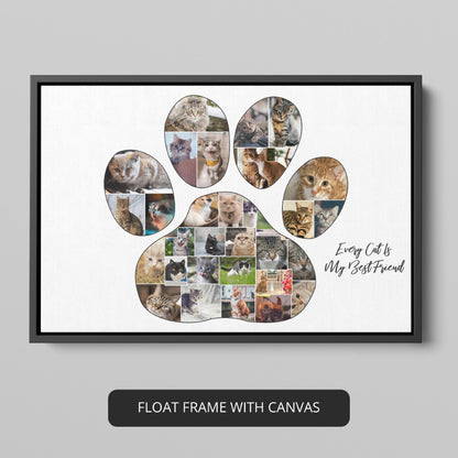 Cat Wall Art - Customizable Cat Photo Collage for Cat Lovers