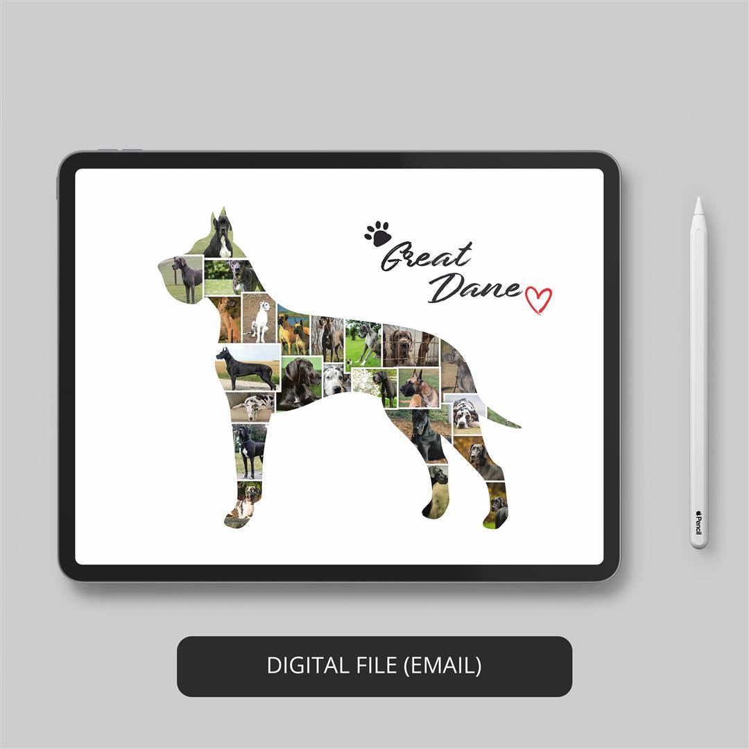 Best Dachshund Gifts - Customizable Photo Collage with Cute Dachshund Design