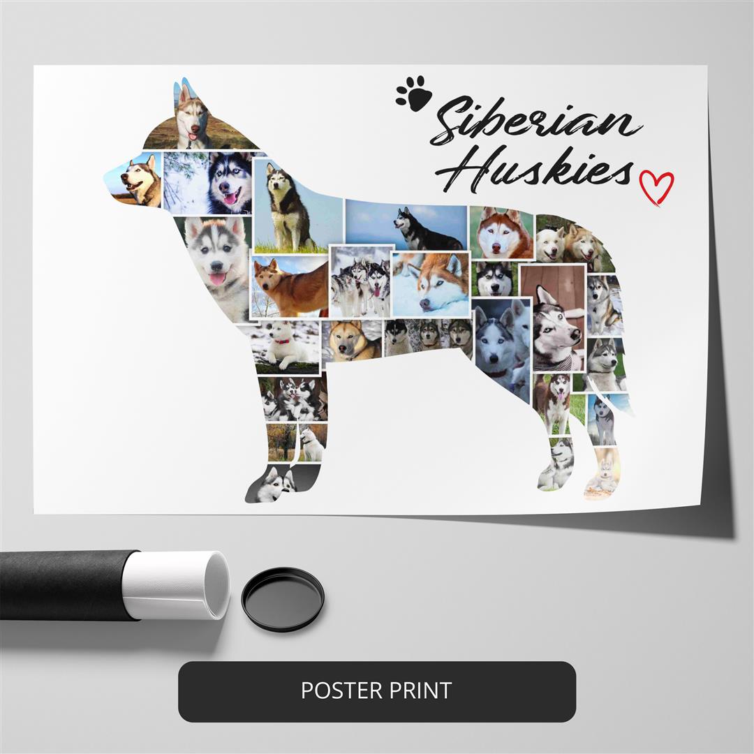 Unique Poodle Dog Art: Customized Dog Photo Collage Gift