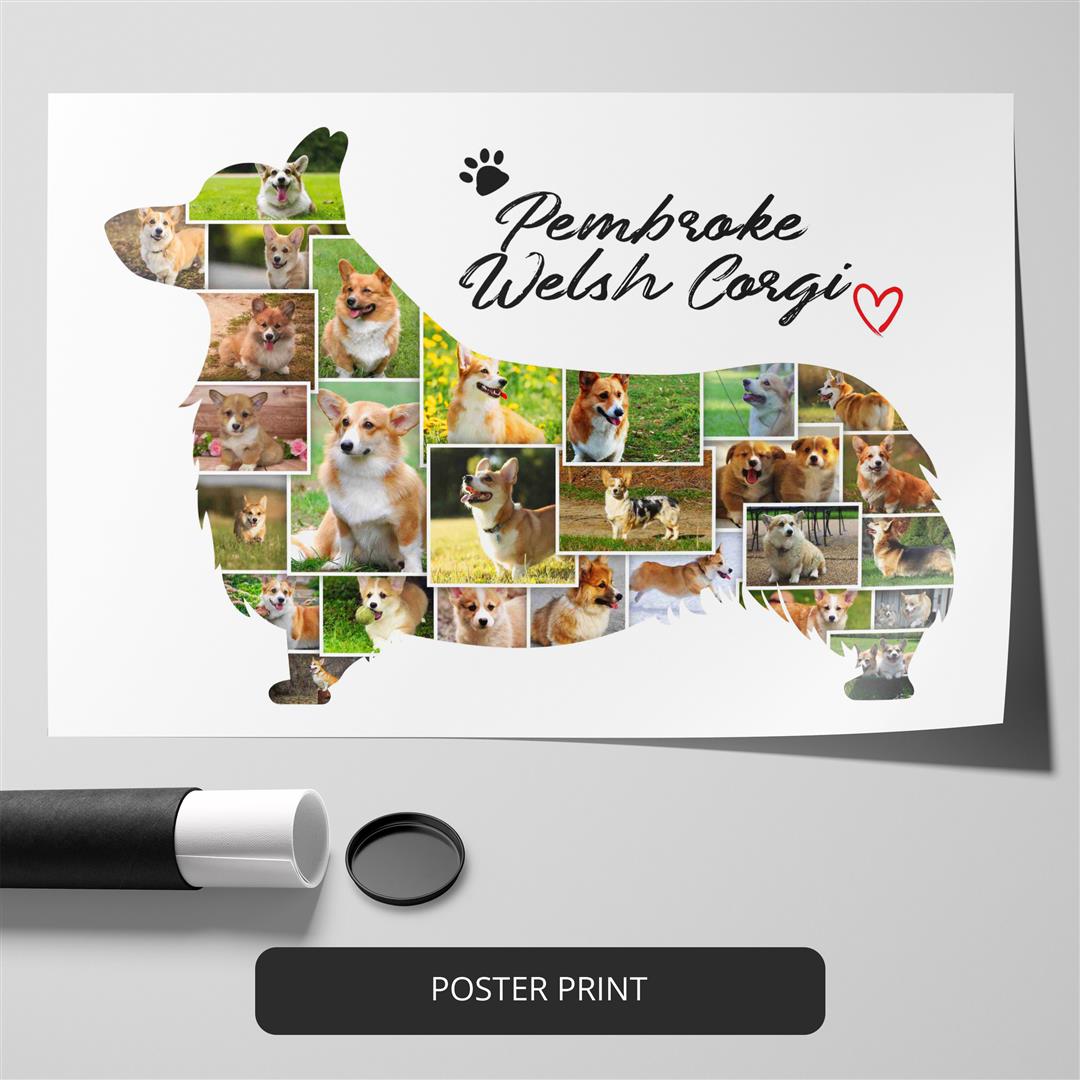 Unique Shetland Sheepdog Art - Handcrafted Photo Collage