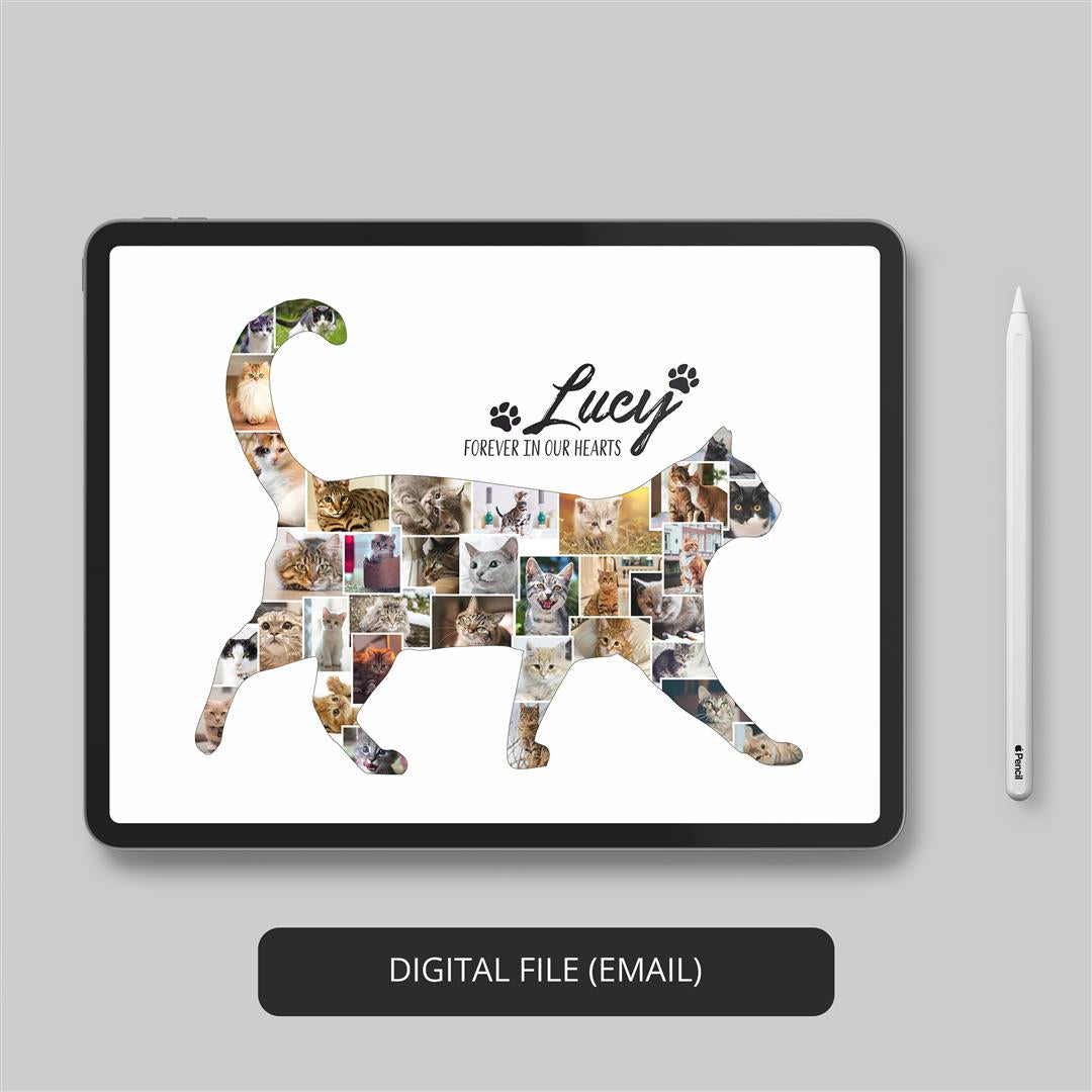 Pet cat gifts: Capture the essence of your feline friend with our cat-themed photo collage