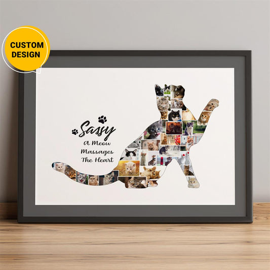 Cat Wall Art: Personalized Photo Collage for Cat Lovers