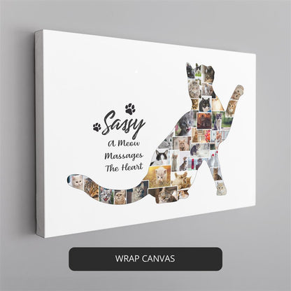 Cat Gifts for Her: Personalized Cat Themed Photo Collage